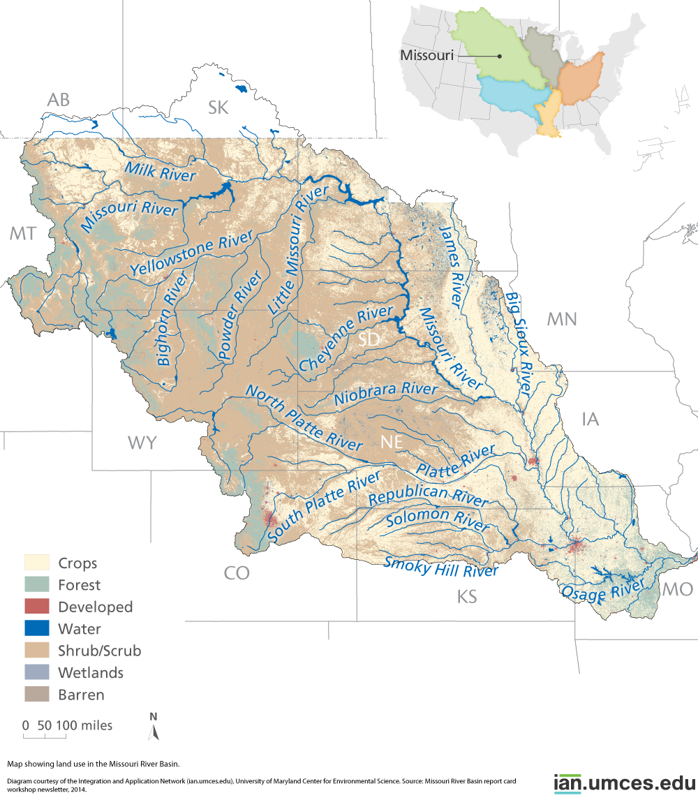 Land use map of the Missouri River basin | University of Maryland