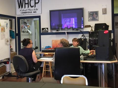 Jacqueline Tay and Raleigh Hood give an interview in WHCP's studio. 
