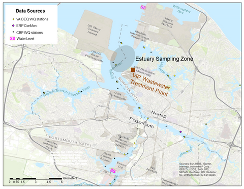 Map of research study area in Norfolk, Virginia