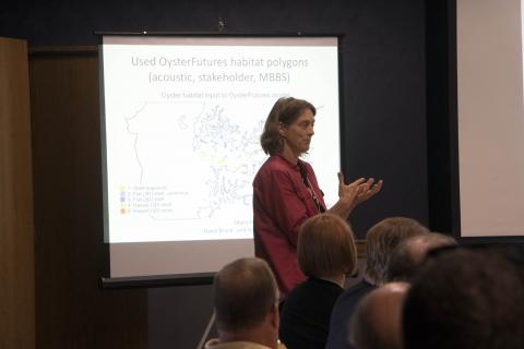 Elizabeth North presents to OysterFutures during a recent meeting.