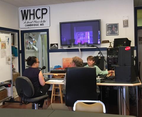 Jacqueline Tay and Raleigh Hood give an interview in WHCP's studio. 